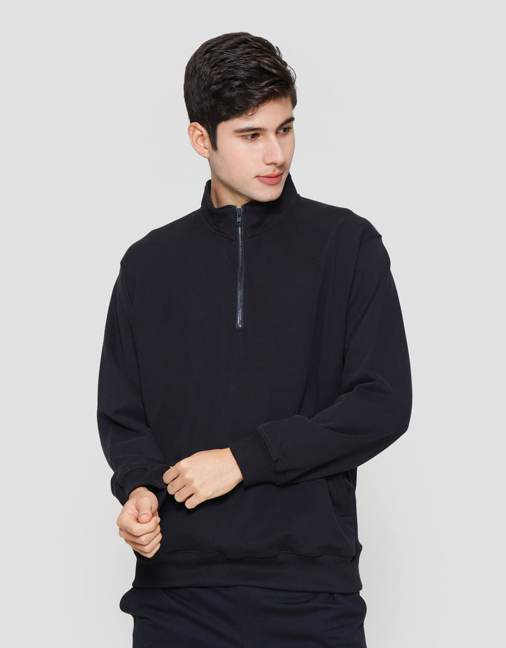 Suko Jaket Ritsleting 1/2 Sweater Pria