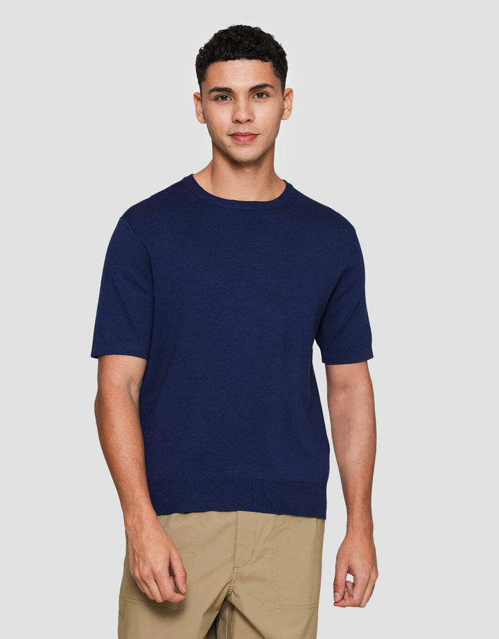 Suko Rajut Kerah Bulat Lengan Pendek Kaos Pria