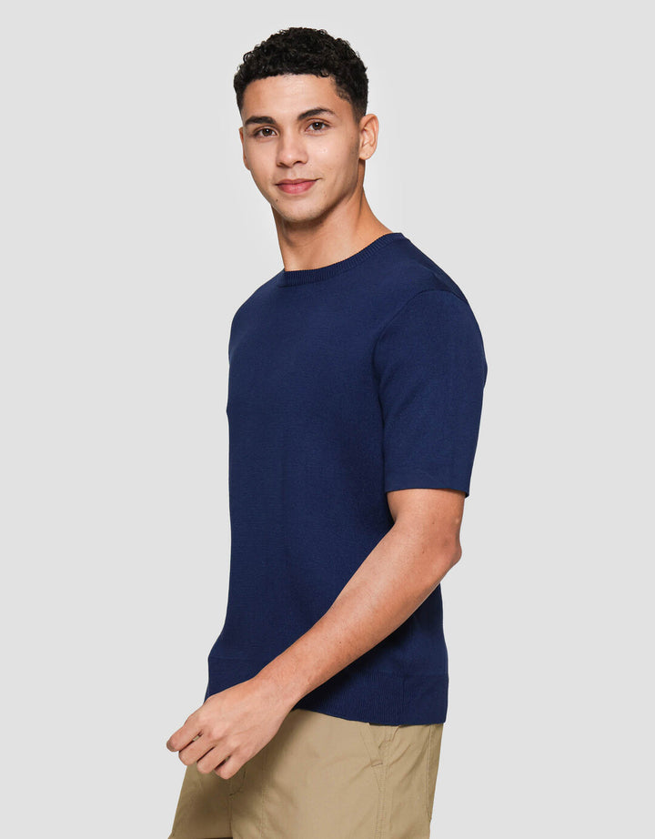 Suko Rajut Kerah Bulat Lengan Pendek Kaos Pria