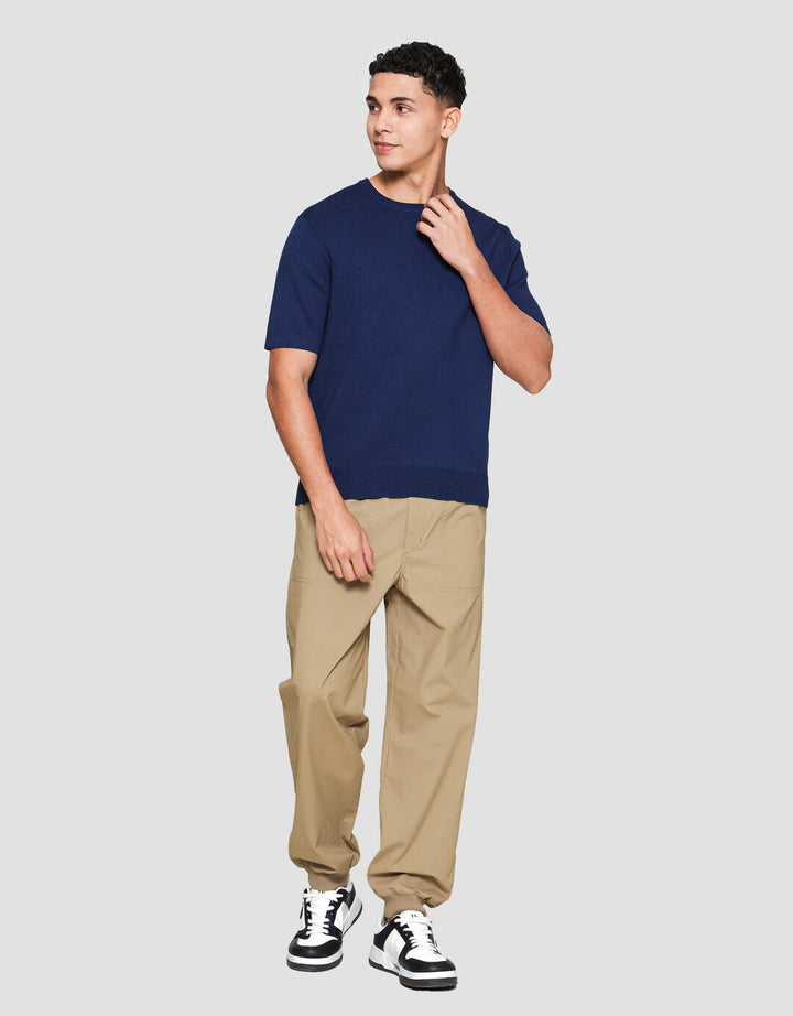 Suko Rajut Kerah Bulat Lengan Pendek Kaos Pria