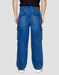 Nevada Denim Loose Fit Cargo Celana Panjang Cargo Pria