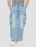Nevada Denim Loose Fit Cargo Celana Panjang Cargo Pria