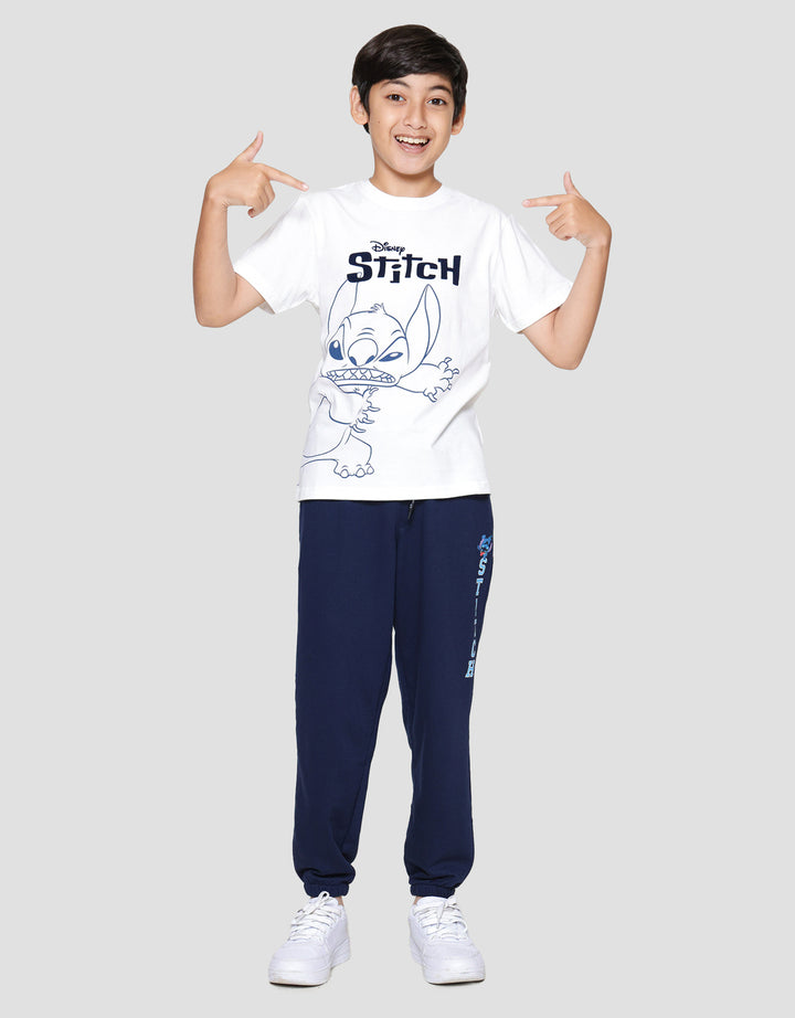 Disney Stitch Outline Full Body Kaos Anak Laki-laki