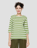 St. Yves Boat Neck Stripy Kaos Wanita