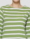 St. Yves Boat Neck Stripy Kaos Wanita