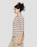 St. Yves Boat Neck Stripy Kaos Wanita