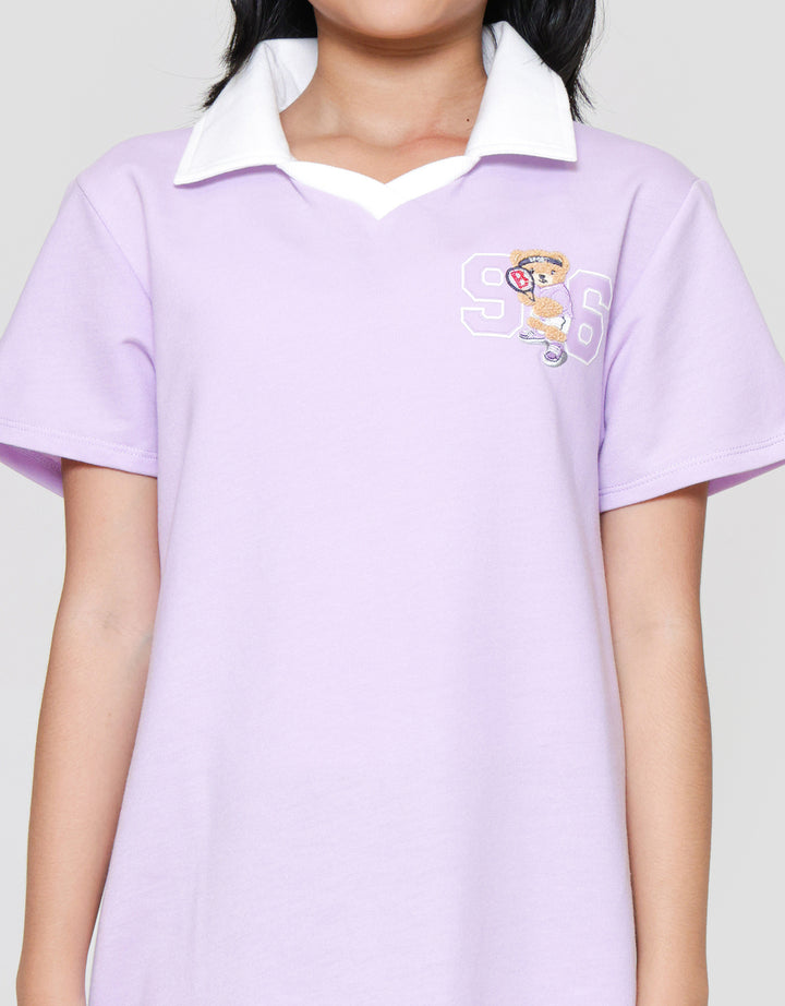 Nevada Polo With Embro Midi Dress Anak Perempuan