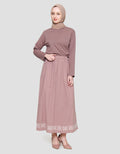 Annisa Maxi Skirt A-Line Skirt With Bottom Embro