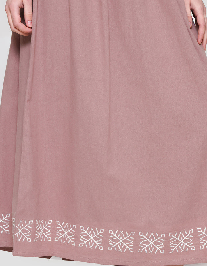 Annisa Maxi Skirt A-Line Skirt With Bottom Embro