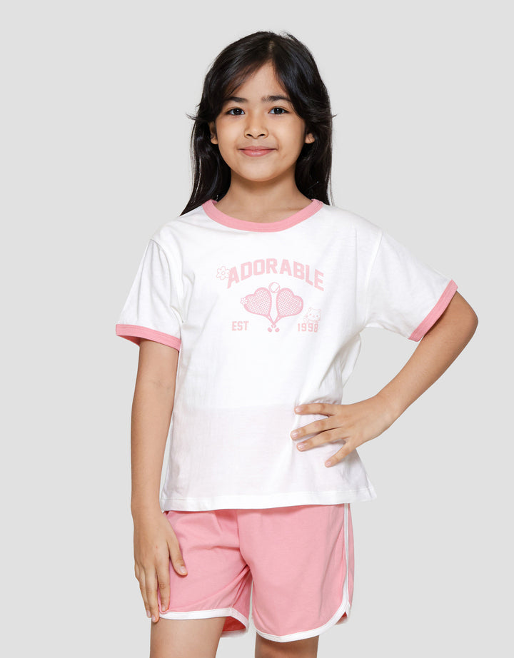 Little M Ringer Print Outline Kaos Anak Perempuan