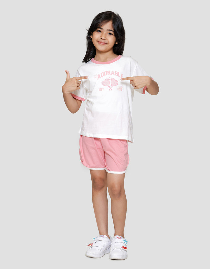 Little M Ringer Print Outline Kaos Anak Perempuan