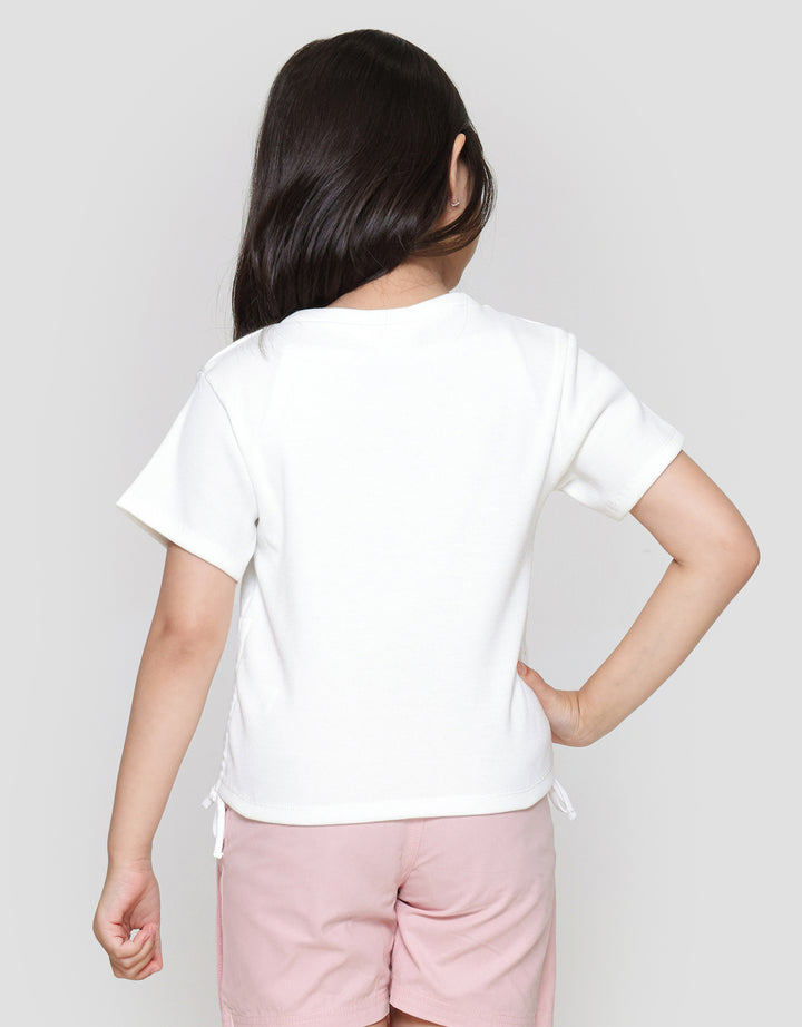 Little M Rib Bordir Bonjour Mon Ami Kaos Anak Perempuan