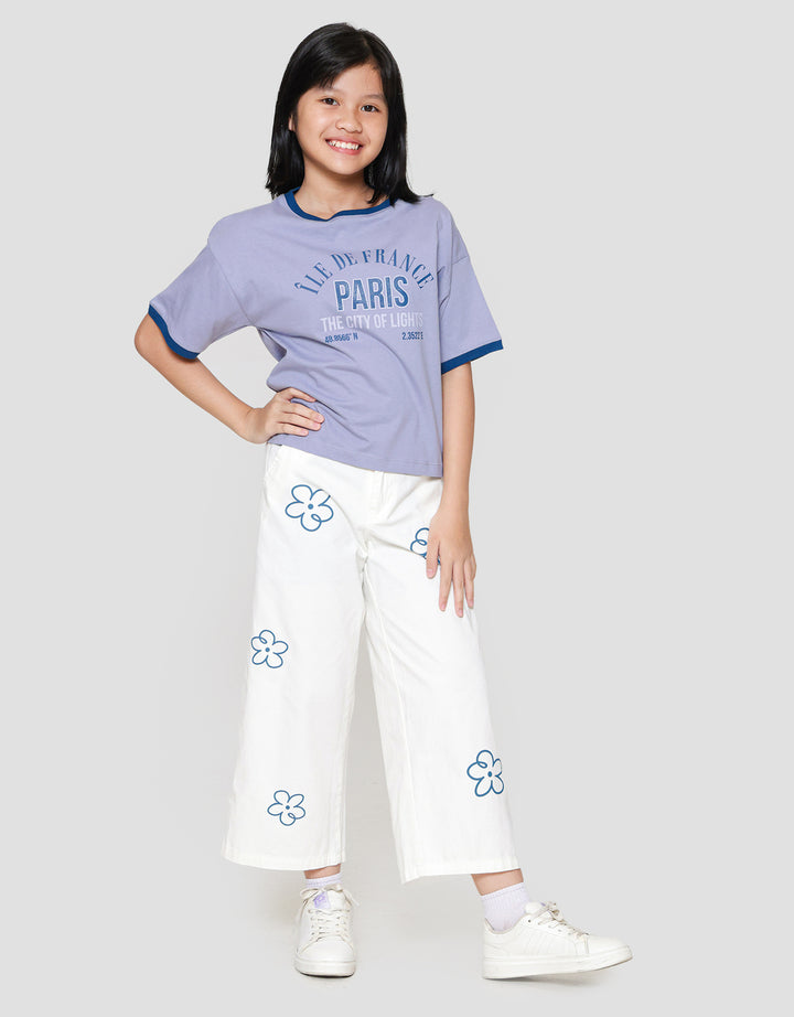 Nevada Ringer Print City Paris Kaos Anak Perempuan