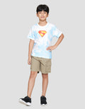 Character Superman Movie Logo Sup Print Kaos Anak Laki-laki