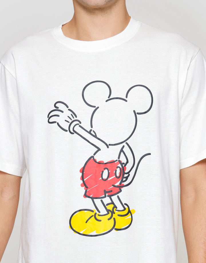 Disney Mickey Print Kaos Lengan Pendek Pria