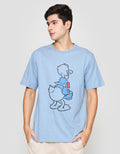 Disney Donald Duck Print Kaos Lengan Pendek Pria