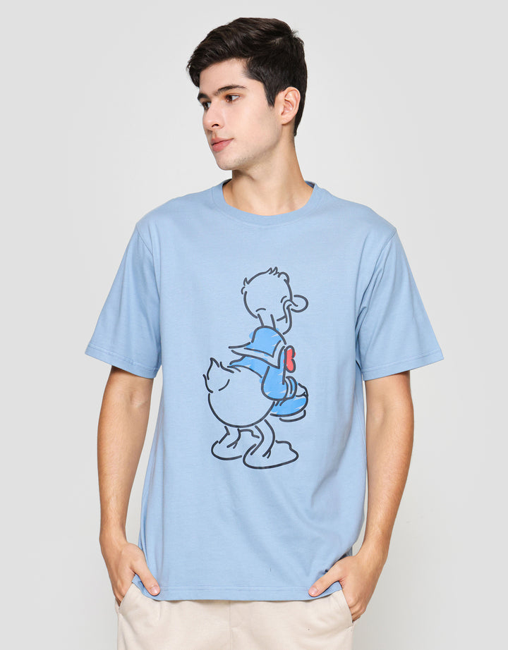 Disney Donald Duck Print Kaos Lengan Pendek Pria