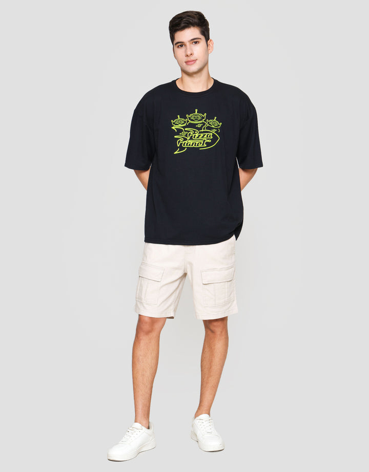 Disney Os Toy Story - Alien Pizza Planet Dog Kaos Lengan Pendek Pria