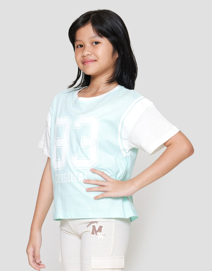 Nevada Boxy Varcity Look Like 2 Pc Kaos Anak Perempuan