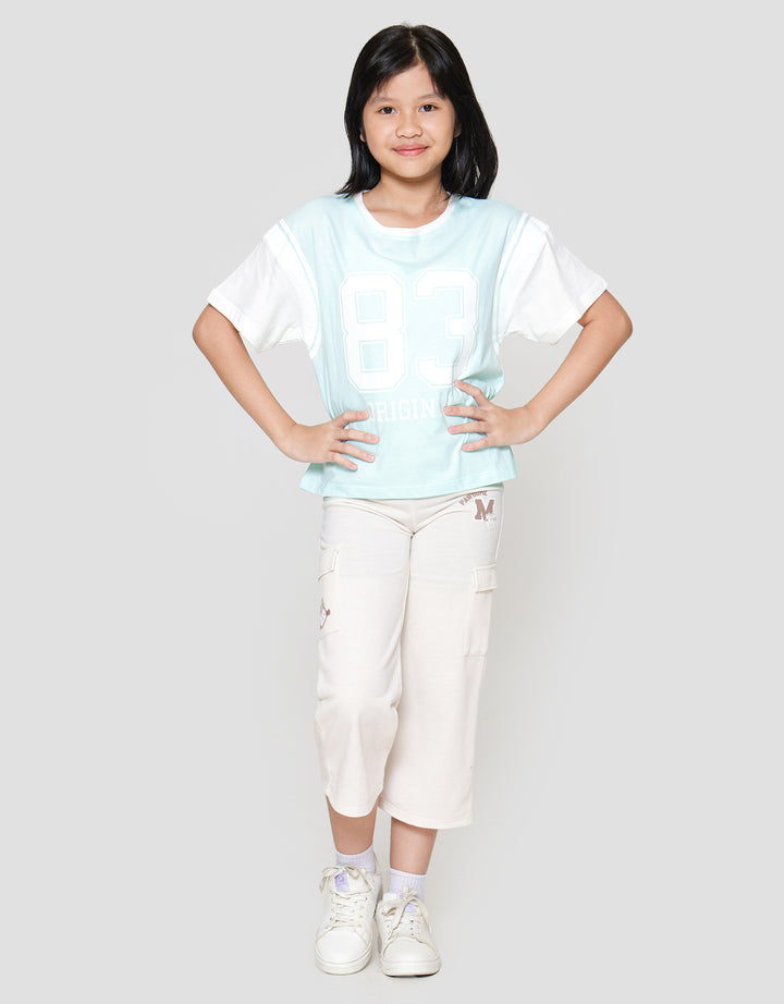 Nevada Boxy Varcity Look Like 2 Pc Kaos Anak Perempuan