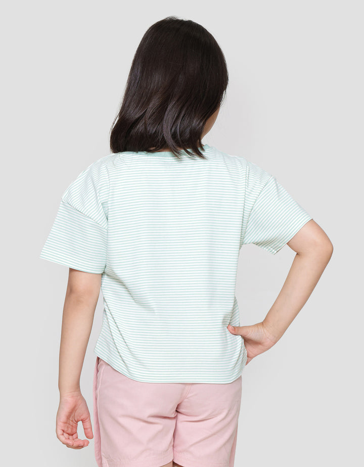 Nevada Stripe Bordir Kaos Anak Perempuan