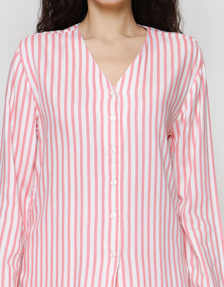 Nevada Stripe Setelan Piyama Wanita