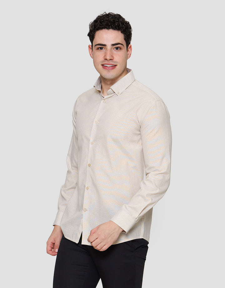 Cole Slim Fit Stripe Kemeja Lengan Panjang Pria 122401384