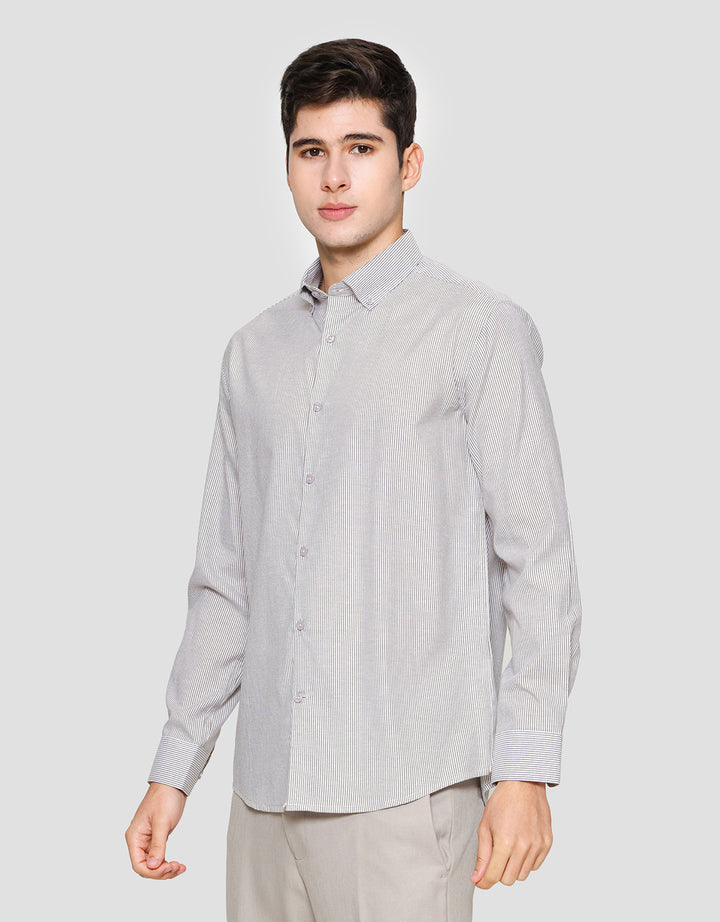 Cole Slim Fit Stripe Kemeja Lengan Panjang Pria 122401384