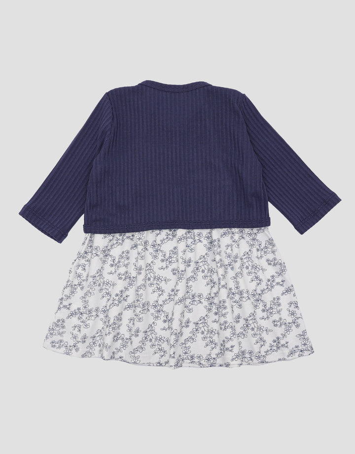 Little M Ss Midi Dress Cardigan With Fp Flower Dress Bayi Perempuan