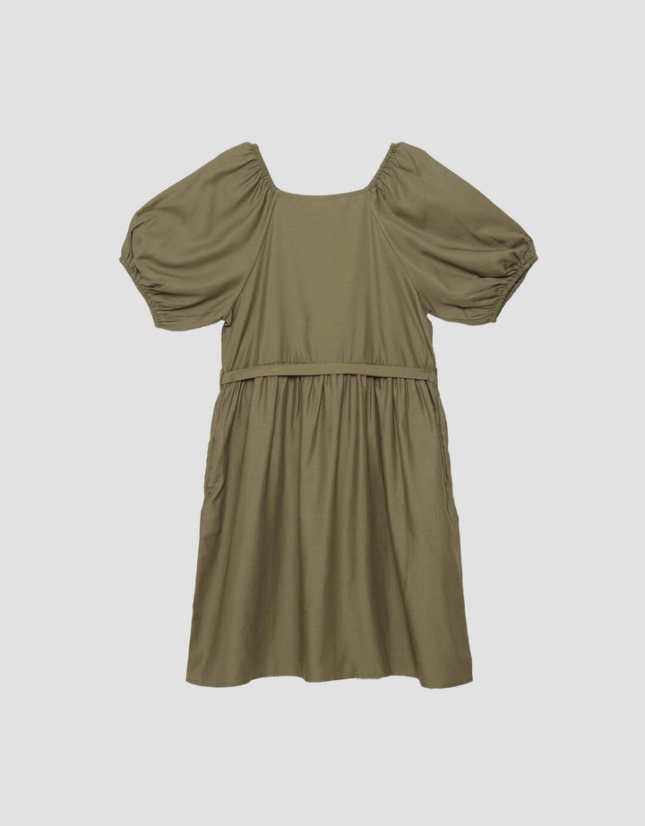 Suko Gaun Balon Kerah Kotak Lengan Pendek