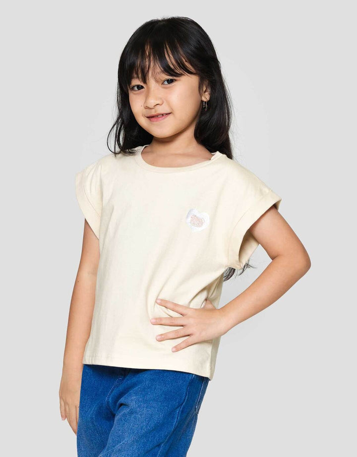 Little M Enzyme Lengan Lipat Kaos Anak Perempuan