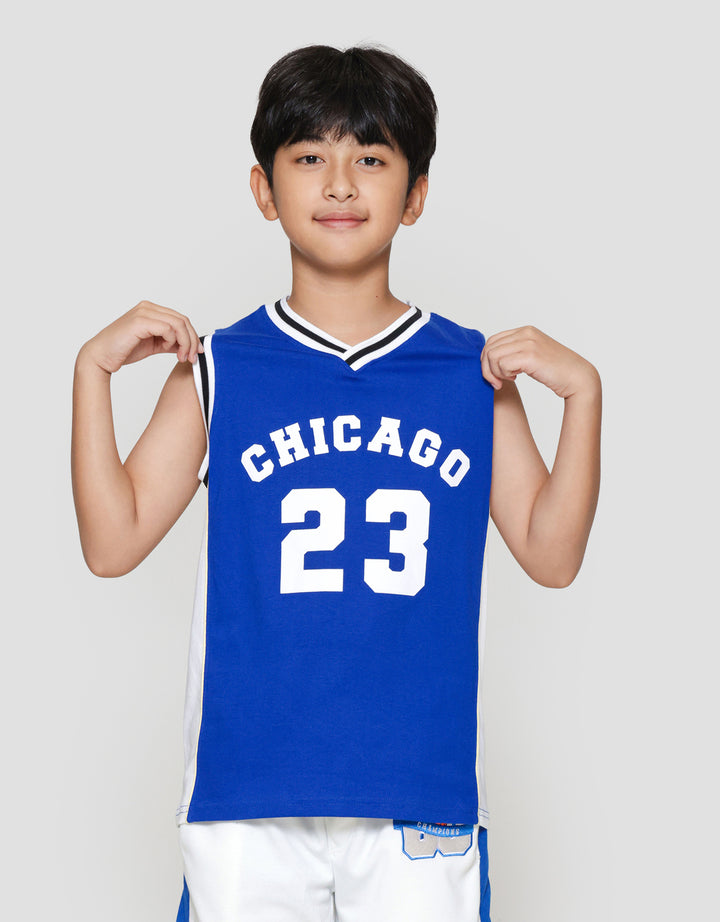 Nevada Sleeveless Fashion Print City Print Kaos Anak Laki-laki