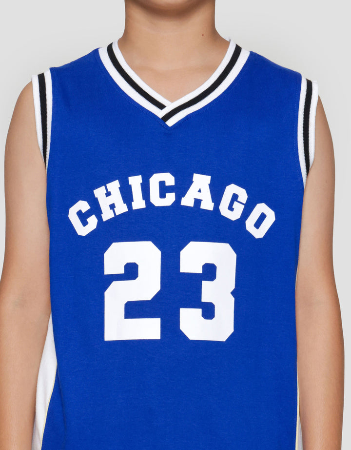 Nevada Sleeveless Fashion Print City Print Kaos Anak Laki-laki