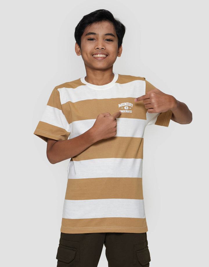 Nevada Stripes Yarndyed Print Wording Kaos Anak Laki-laki