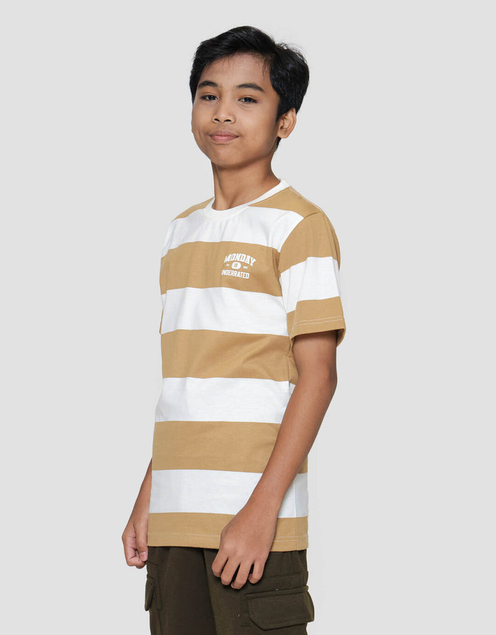 Nevada Stripes Yarndyed Print Wording Kaos Anak Laki-laki