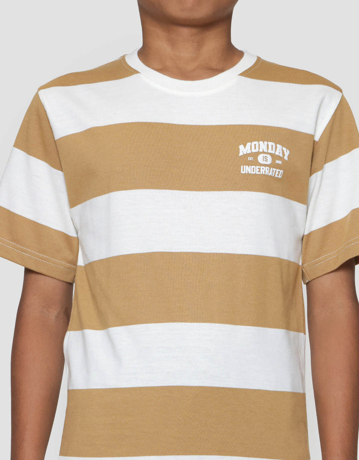 Nevada Stripes Yarndyed Print Wording Kaos Anak Laki-laki