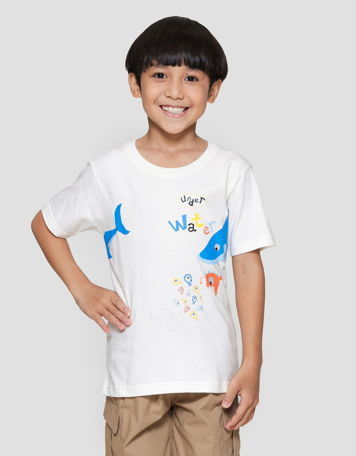 Little M Under Water Print Kaos Lengan Pendek Anak Laki-laki