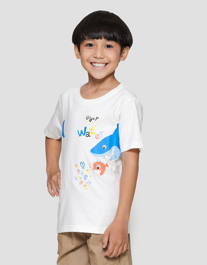 Little M Under Water Print Kaos Lengan Pendek Anak Laki-laki