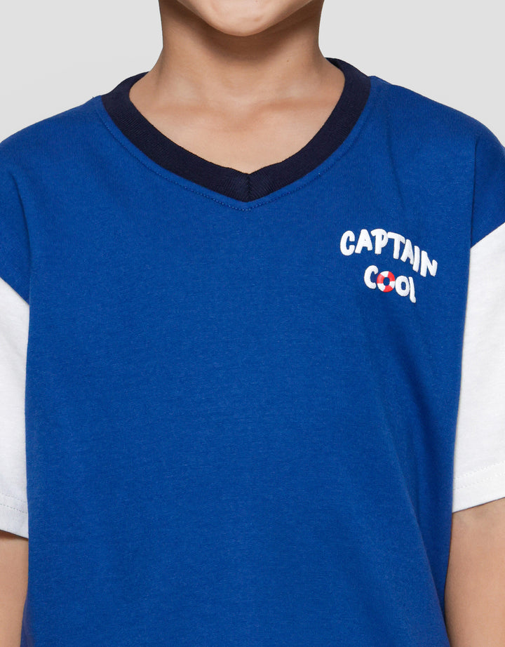 Little M Komb Captain Cool Print Kaos Lengan Pendek Anak Laki-laki