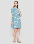 Disney Green Stitch Midi Dress Wanita