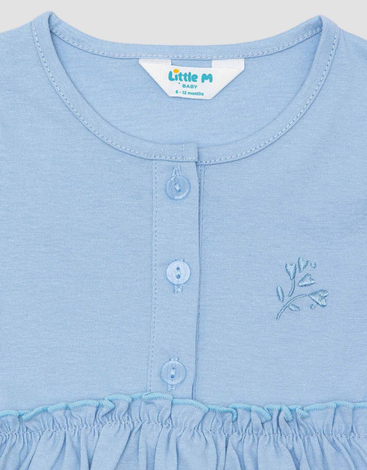 Little M Jersey Embro Bunga Midi Dress Bayi Perempuan