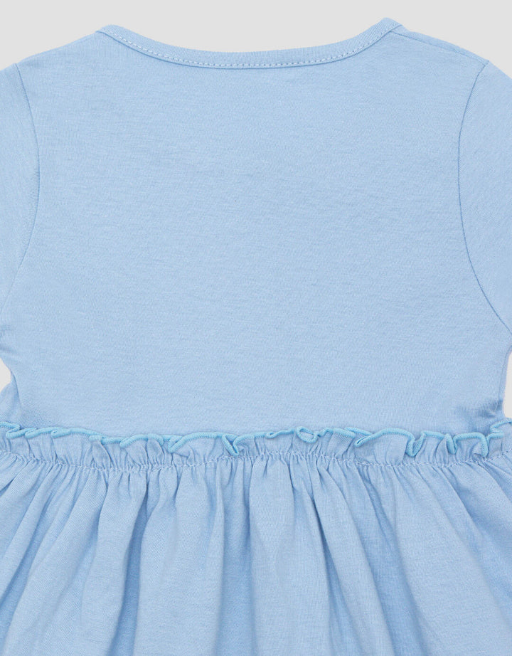 Little M Jersey Embro Bunga Midi Dress Bayi Perempuan