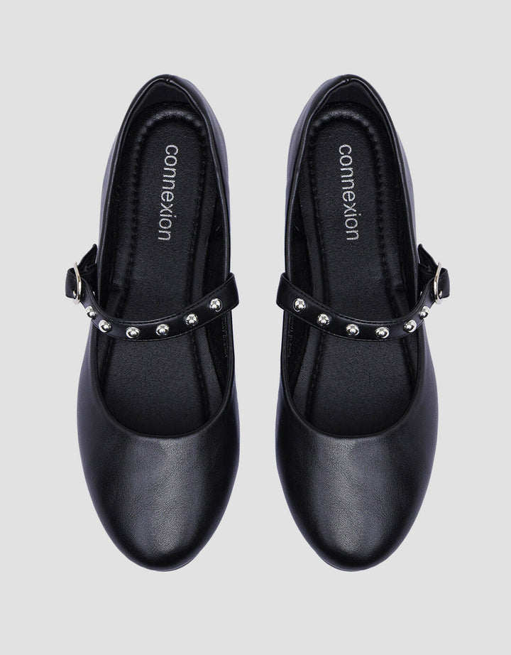 Connexion Round Pearl Mary Jane Sepatu Flat Wanita