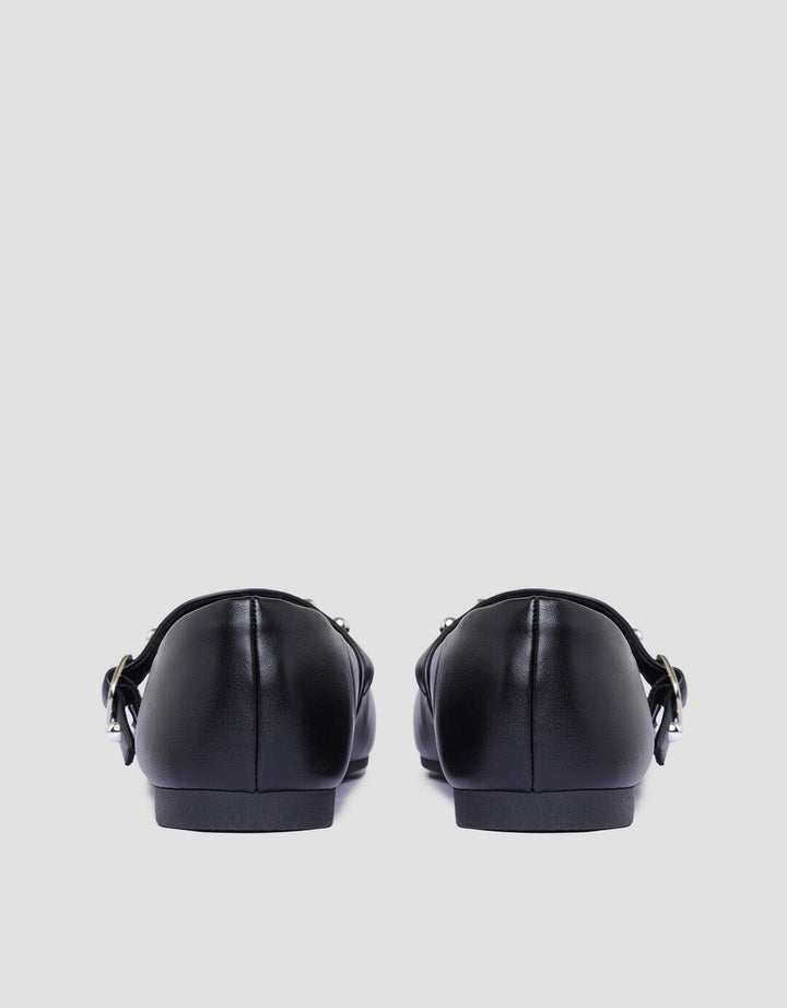 Connexion Round Pearl Mary Jane Sepatu Flat Wanita