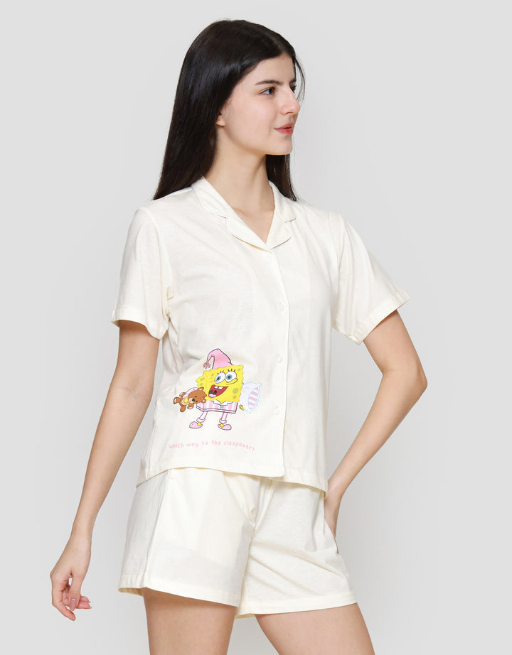 Nevada Spongebob Print Setelan Piyama Wanita