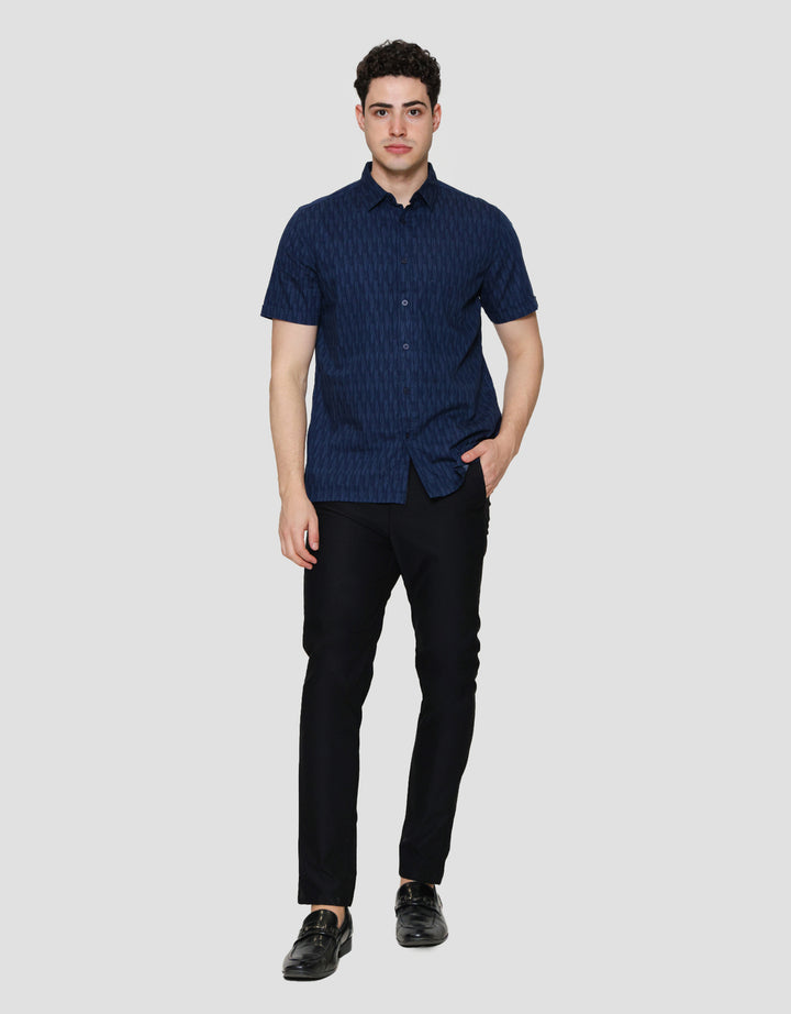 Cole Iregular Stripe Kemeja Lengan Pendek Pria