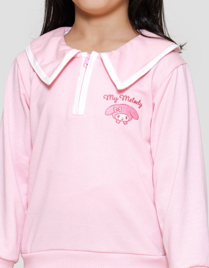 Character Collar Rets My Melody Sweater Anak Perempuan