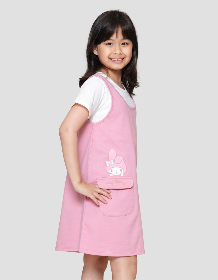 Character Overall Kantong My Melody Midi Dress Anak Perempuan