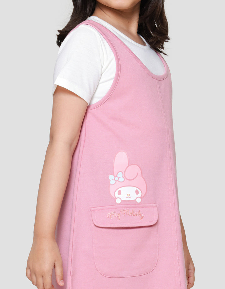 Character Overall Kantong My Melody Midi Dress Anak Perempuan