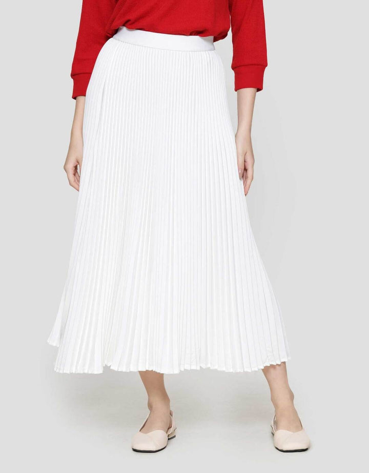 Annisa Full Length Pleated With Exposed Band Rok Maxi Wanita